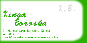 kinga boroska business card